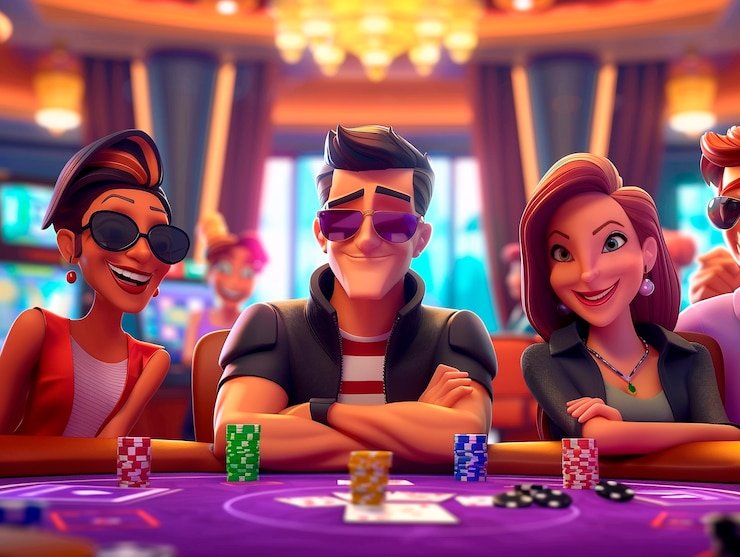 Community cards in play on sajitoto Casino Hold'em